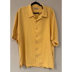 Tommy Bahama Bar None Camp‎ Martini Shirt 100% Silk Golden Glow, Mens XL NWT